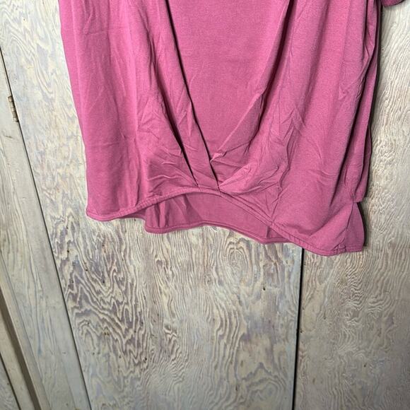Glacier Brand Mauve Pleat Detail Short Sleeve T-Shirt Size Large - Picture 3 of 5